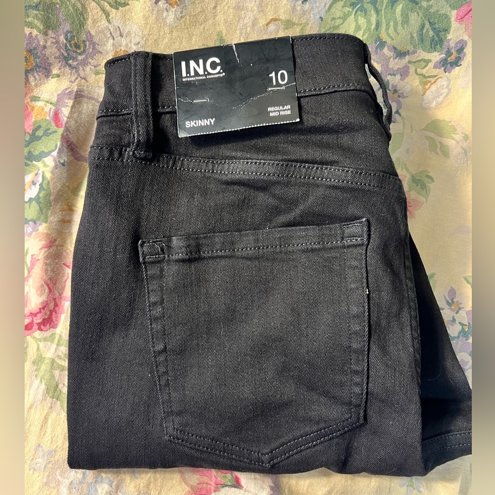 INC International Concepts Black Skinny Jeans